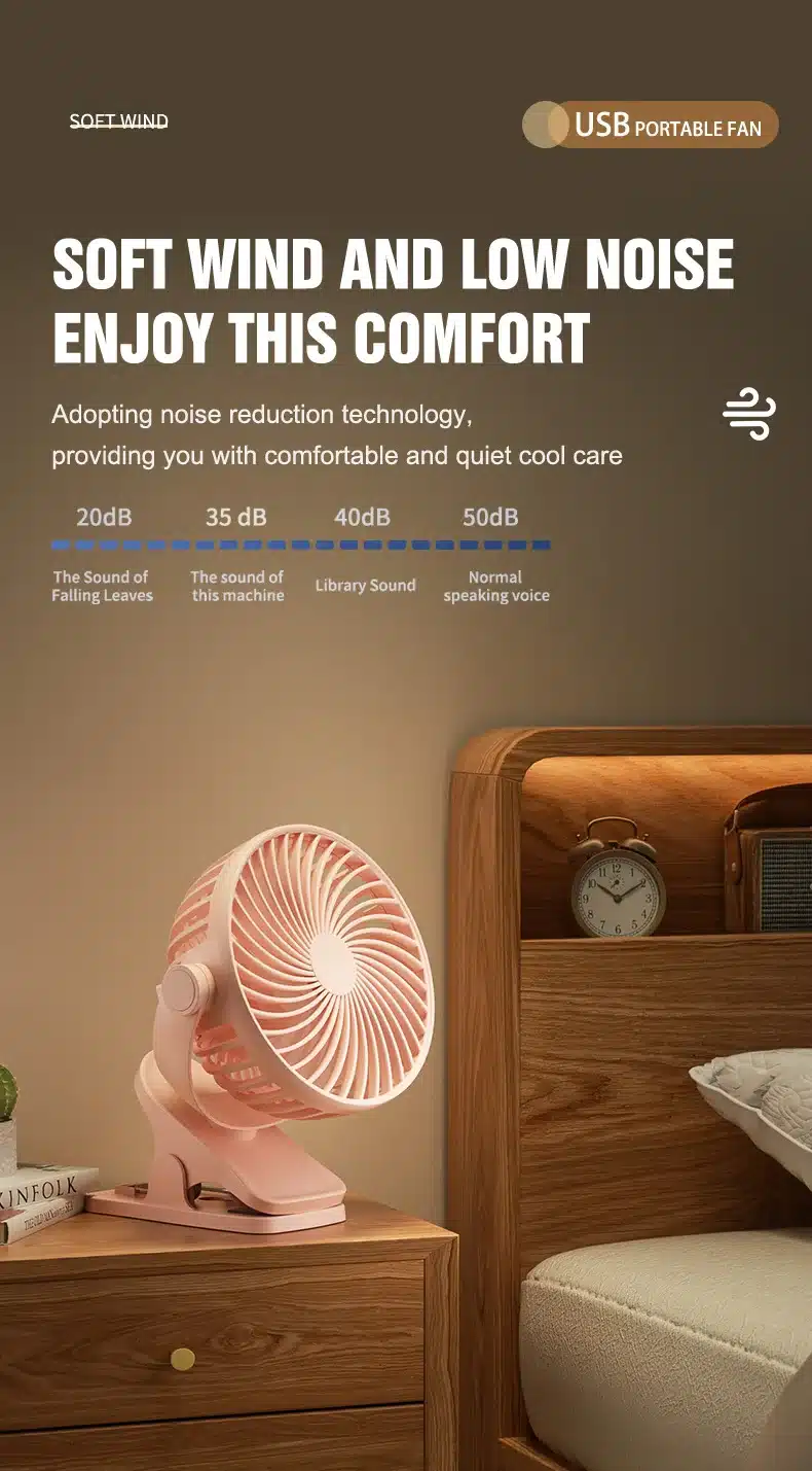 مینی پنکه شارژی گیره دار 4 مینی پنکه شارژی گیره دار