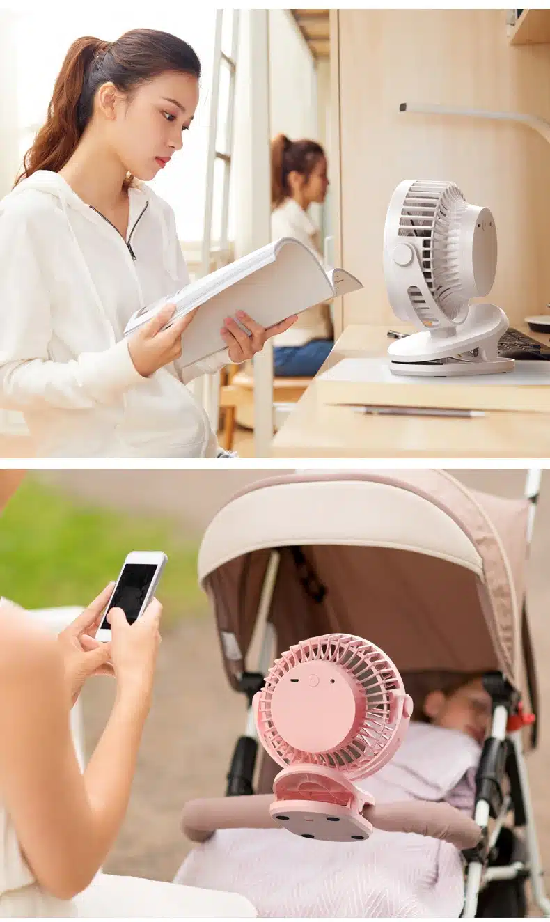 مینی پنکه شارژی گیره دار 3 مینی پنکه شارژی گیره دار