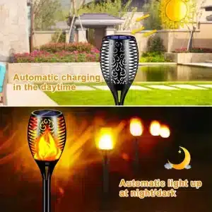 چراغ خورشیدی باغچه طرح شعله