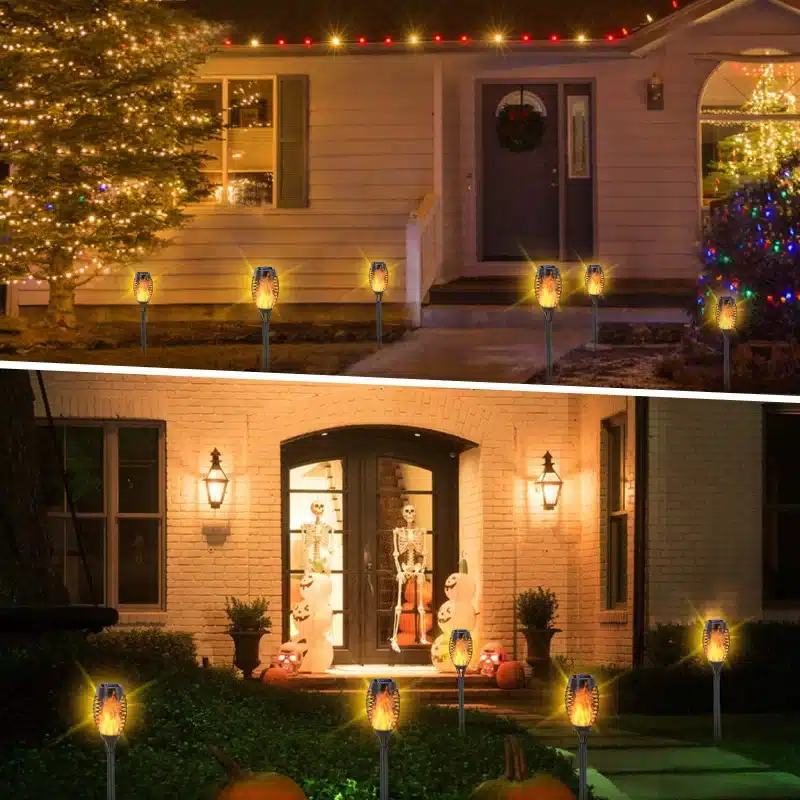 چراغ خورشیدی باغچه طرح شعله 3 چراغ خورشیدی باغچه طرح شعله