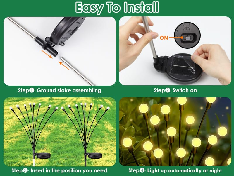 چراغ خورشیدی باغچه مدل گل شب تاب 10 چراغ خورشیدی باغچه مدل گل شب تاب