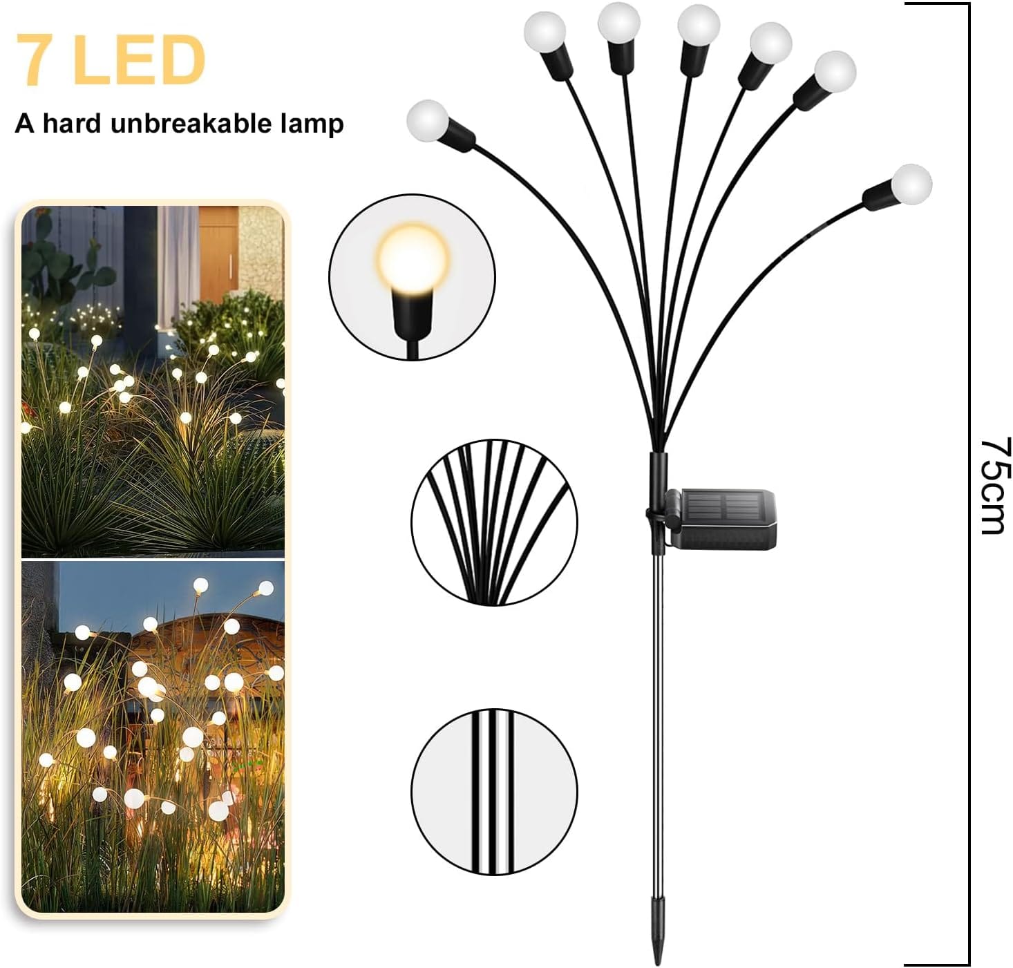 چراغ خورشیدی باغچه مدل گل شب تاب 1 چراغ خورشیدی باغچه مدل گل شب تاب