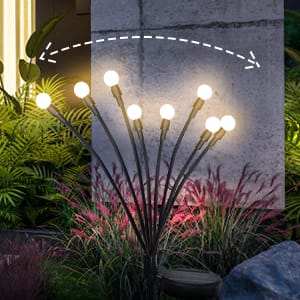 چراغ خورشیدی باغچه مدل گل شب تاب 2 چراغ خورشیدی باغچه مدل گل شب تاب