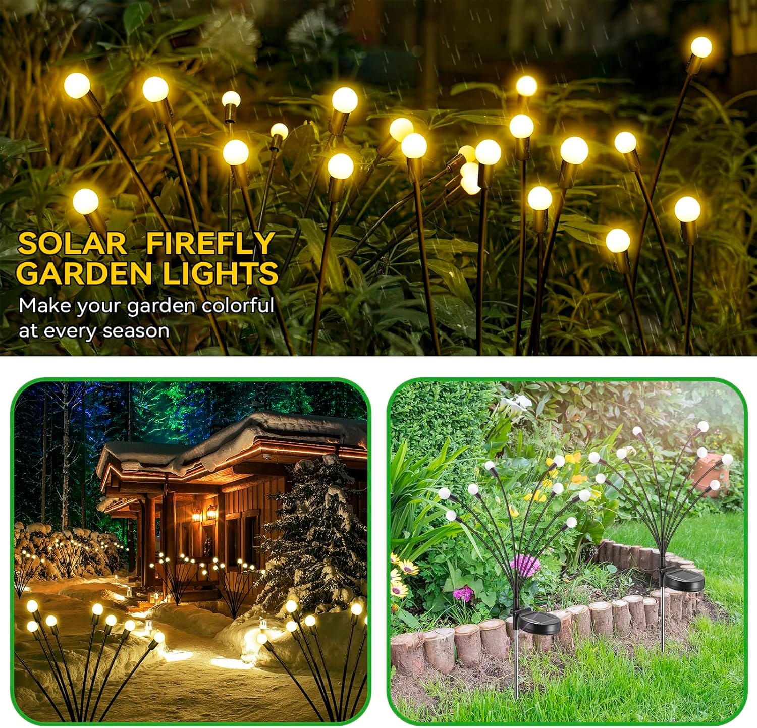 چراغ خورشیدی باغچه مدل گل شب تاب 6 چراغ خورشیدی باغچه مدل گل شب تاب