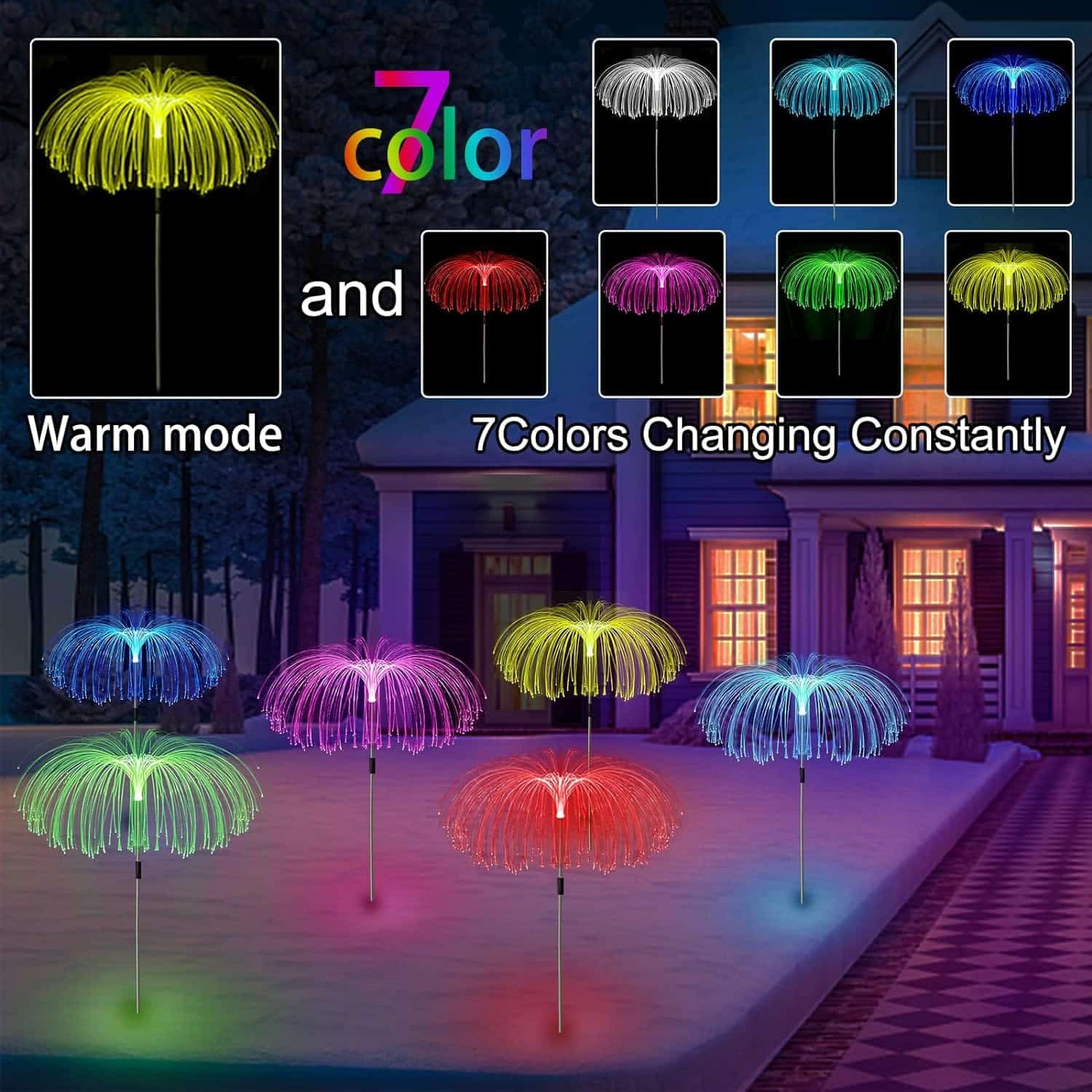 چراغ آبشاری باغچه خورشیدی 8 چراغ آبشاری باغچه خورشیدی