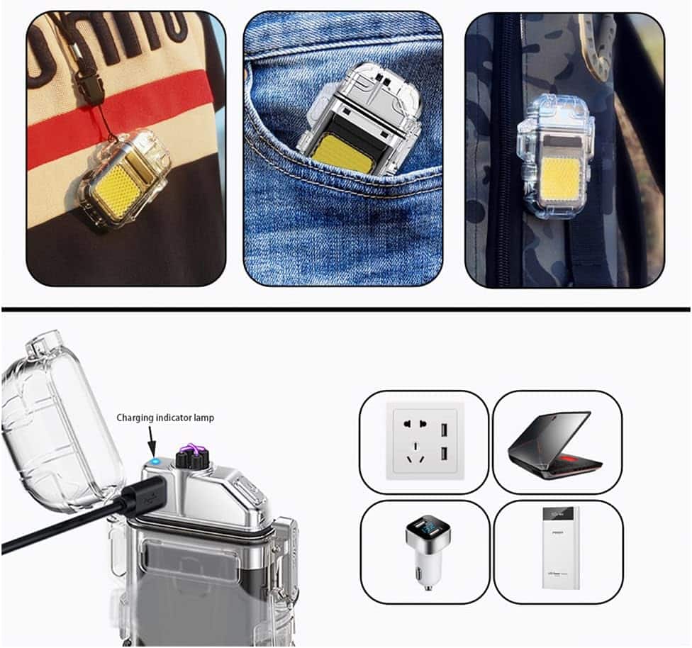 فندک الکتریکی (شارژی) چراغ قوه دار 1739 12 1