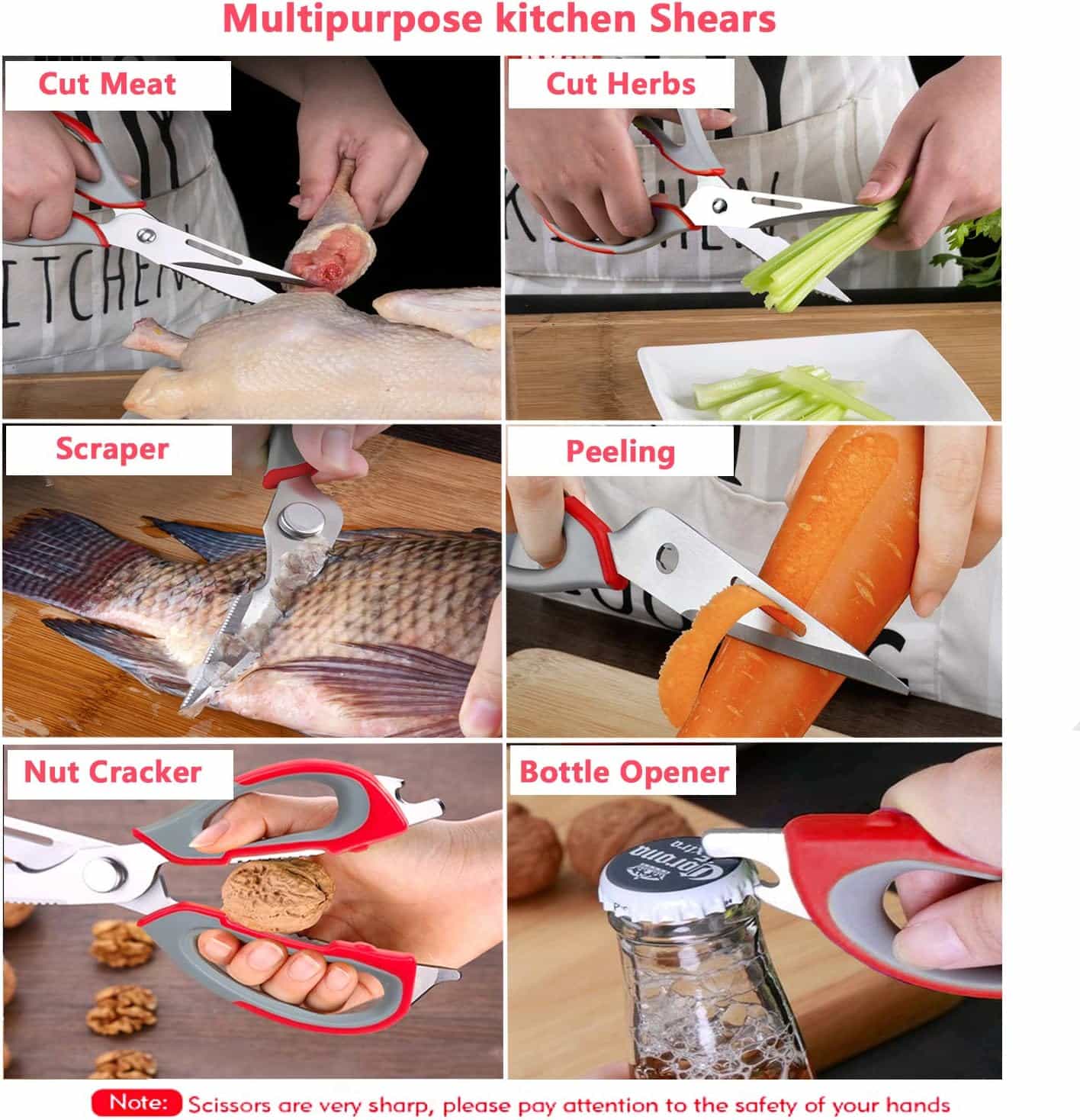 قیچی آشپزخانه 8 کاره 7 قیچی آشپزخانه 8 کاره