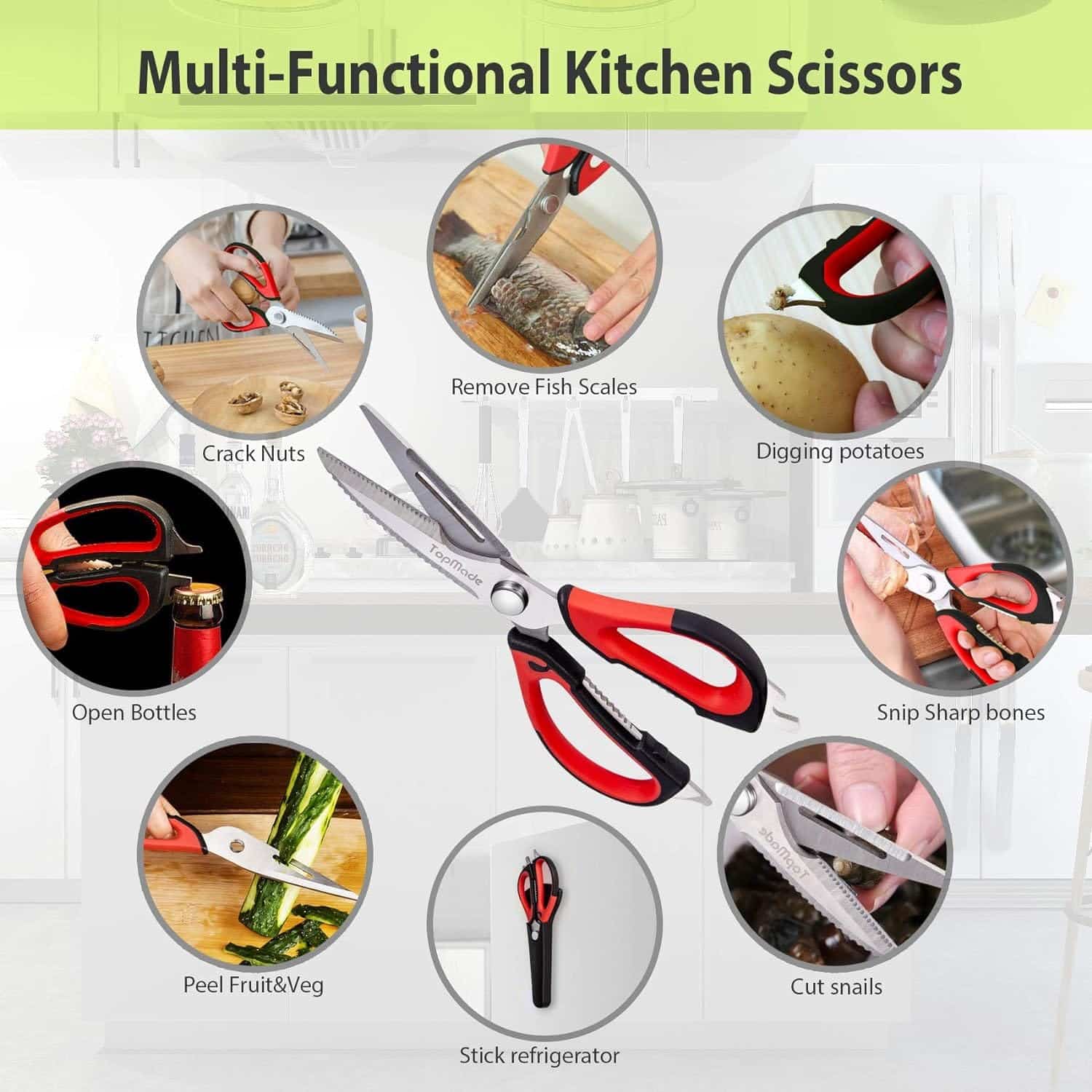 قیچی آشپزخانه 8 کاره 4 قیچی آشپزخانه 8 کاره