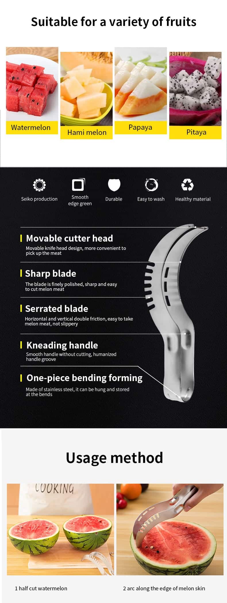 اسلایسر هندوانه استیل 4 اسلایسر هندوانه استیل