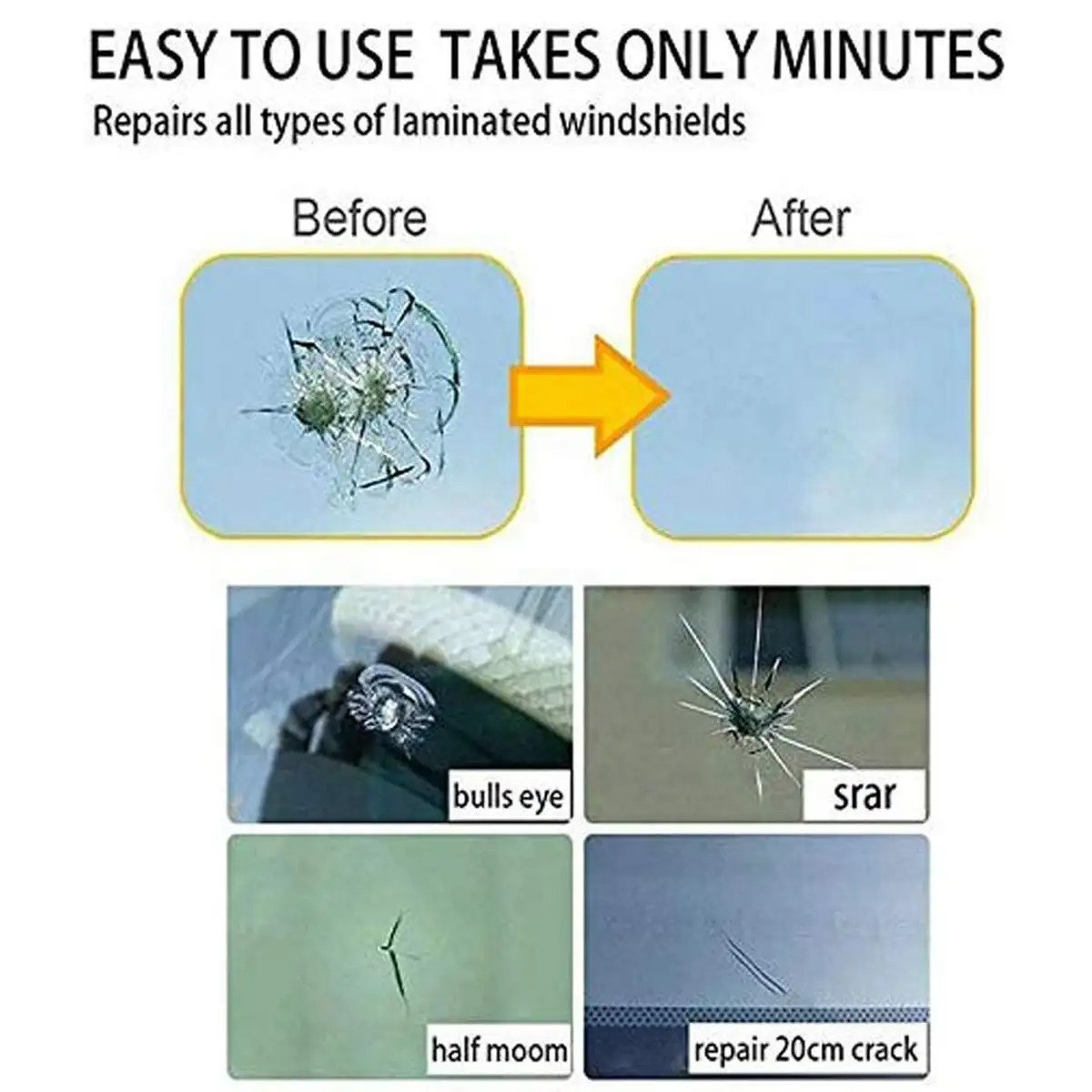 چسب ترمیم شیشه خودرو 6 چسب ترمیم شیشه خودرو