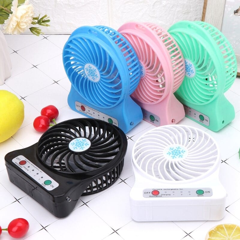 پنکه شارژی رومیزی Angel ragbare led licht mini fan luftkuhler m main 1