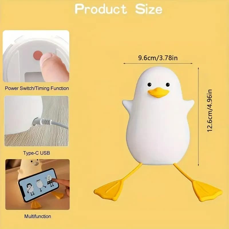 چراغ خواب فانتزی سیلیکونی اردک نشسته RGB مدل ZH-117 6 چراغ خواب فانتزی سیلیکونی اردک نشسته RGB مدل ZH-117