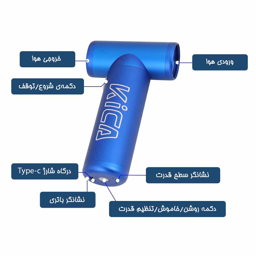 پمپ باد و مکنده شارژی kica مدل KC1 7 پمپ باد و مکنده شارژی kica مدل KC1