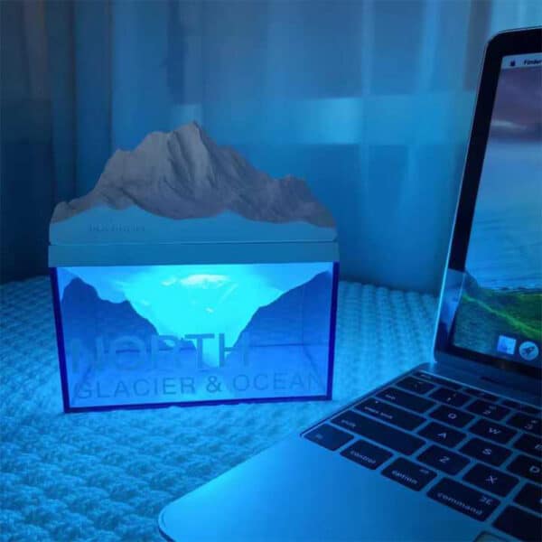 چراغ خواب اسپیکر دار دکوری طرح کوه یخ 11 چراغ خواب اسپیکر دار دکوری طرح کوه یخ