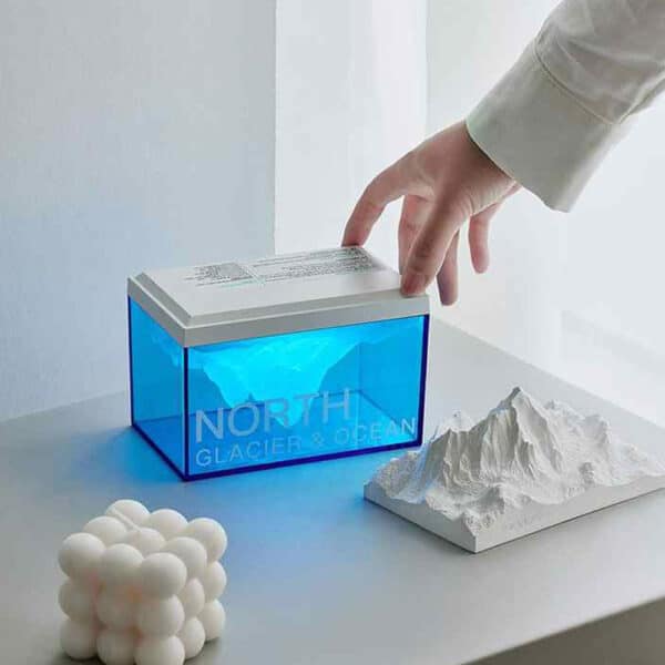 چراغ خواب اسپیکر دار دکوری طرح کوه یخ 15 چراغ خواب اسپیکر دار دکوری طرح کوه یخ