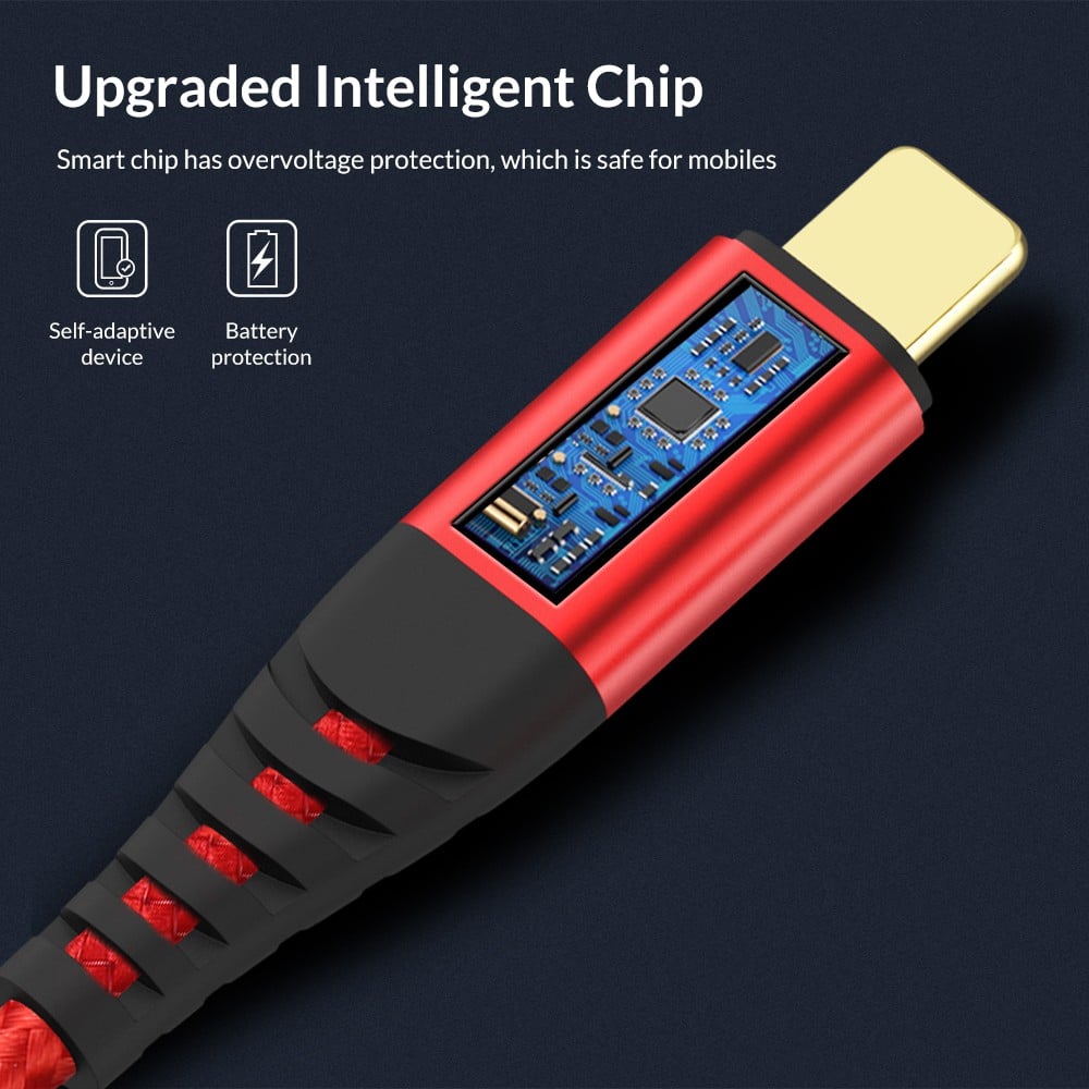 کابل تبدیل USB به لایتنینگ TOPK طول 1 متر 3 کابل تبدیل USB به لایتنینگ TOPK طول 1 متر