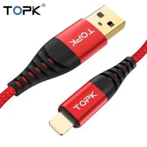 کابل تبدیل USB به لایتنینگ TOPK طول 1 متر