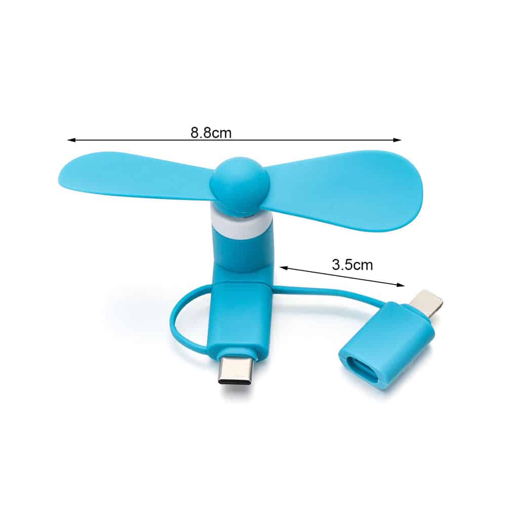 پنکه همراه Micro USB با مبدل Type-C 2 پنکه همراه Micro USB با مبدل Type-C