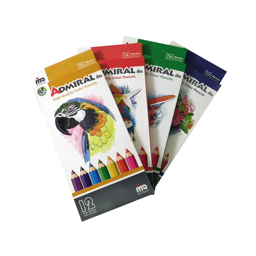مداد رنگی 12 رنگ آدمیرال جعبه مقوایی 3 مداد رنگی 12 رنگ آدمیرال جعبه مقوایی