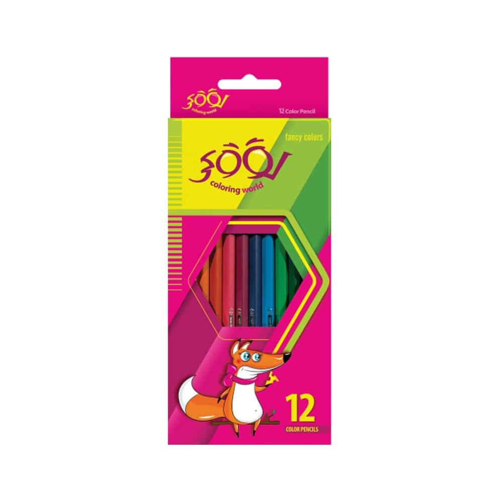 مداد رنگی 12 رنگ لوکی جعبه مقوایی 4 مداد رنگی 12 رنگ لوکی جعبه مقوایی