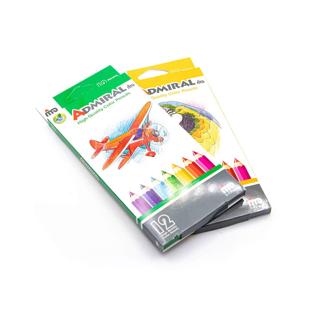مداد رنگی 12 رنگ آدمیرال جعبه مقوایی 8 مداد رنگی 12 رنگ آدمیرال جعبه مقوایی