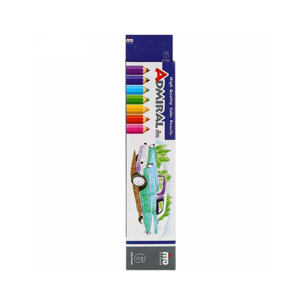 مداد رنگی 6 رنگ آدمیرال جعبه مقوایی 7 مداد رنگی 6 رنگ آدمیرال جعبه مقوایی