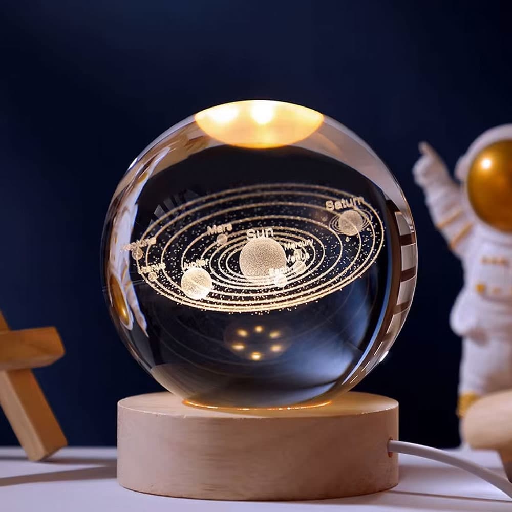 چراغ خواب گوی شیشه ای طرح منظومه شمسی 1 چراغ خواب گوی شیشه ای طرح منظومه شمسی