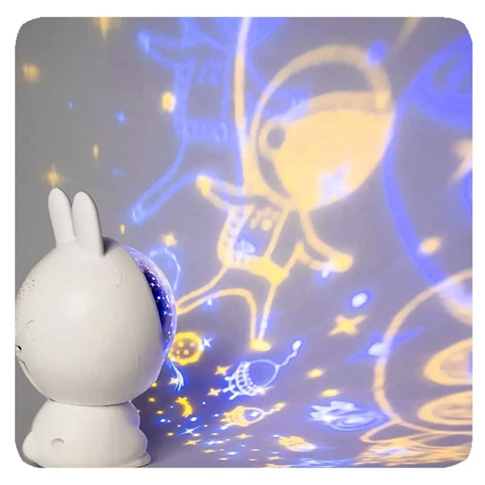 چراغ خواب کهکشانی اسپیکردار طرح خرگوش 7 چراغ خواب کهکشانی اسپیکردار طرح خرگوش