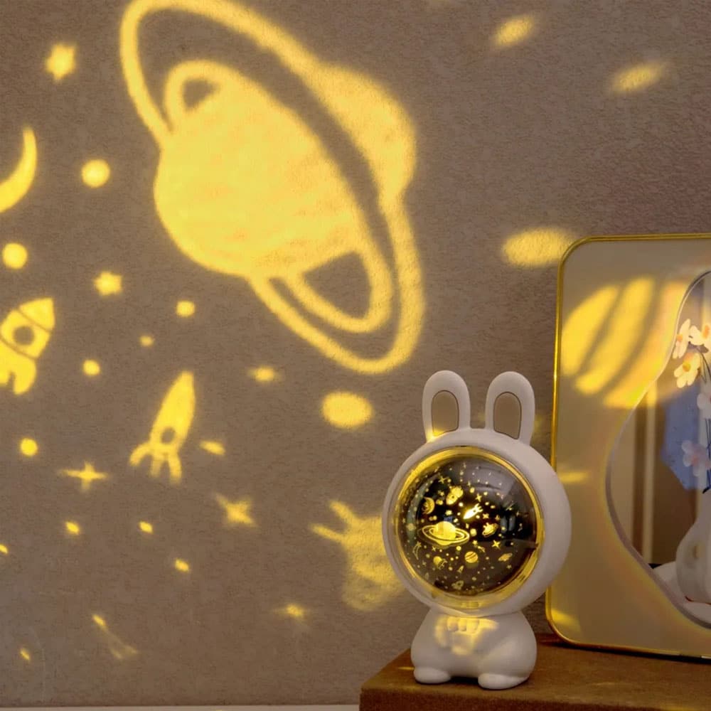 چراغ خواب کهکشانی اسپیکردار طرح خرگوش 9 چراغ خواب کهکشانی اسپیکردار طرح خرگوش