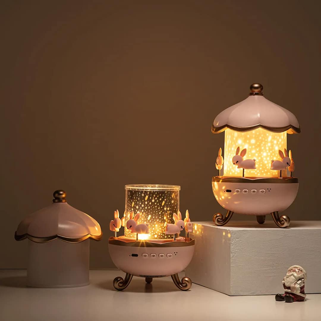 چراغ خواب کاروسل موزیکال طرح چرخ و فلک 7 چراغ خواب کاروسل موزیکال طرح چرخ و فلک