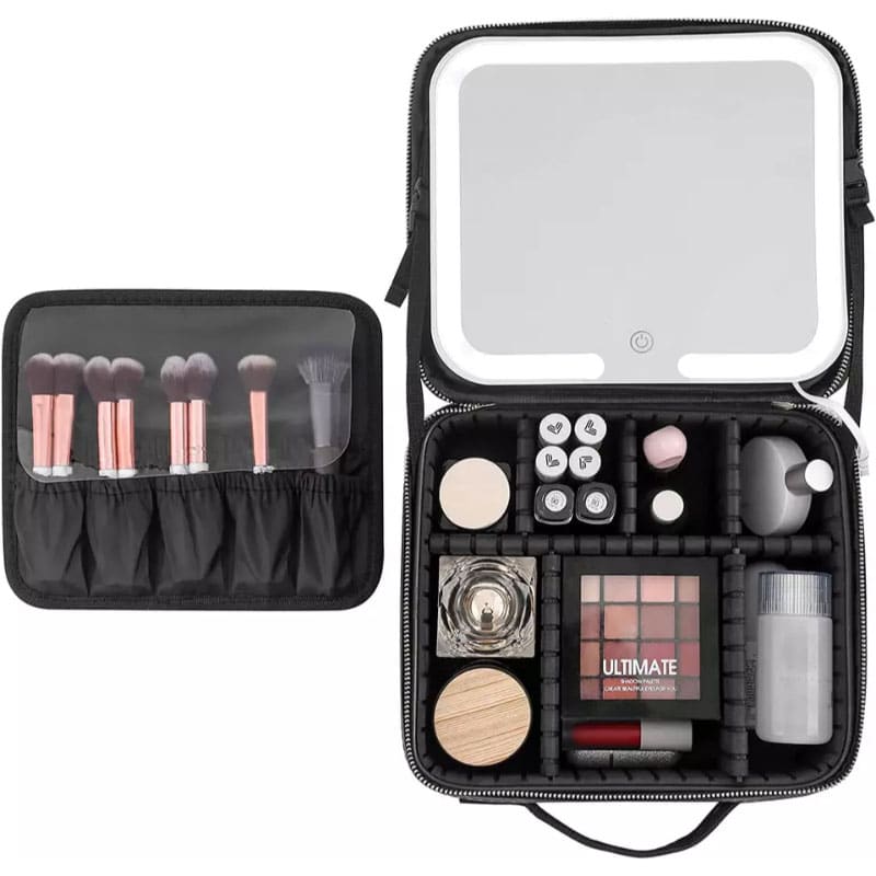 کیف لوازم آرایشی با آینه چراغدار لمسی 1 کیف لوازم آرایشی با آینه چراغدار لمسی