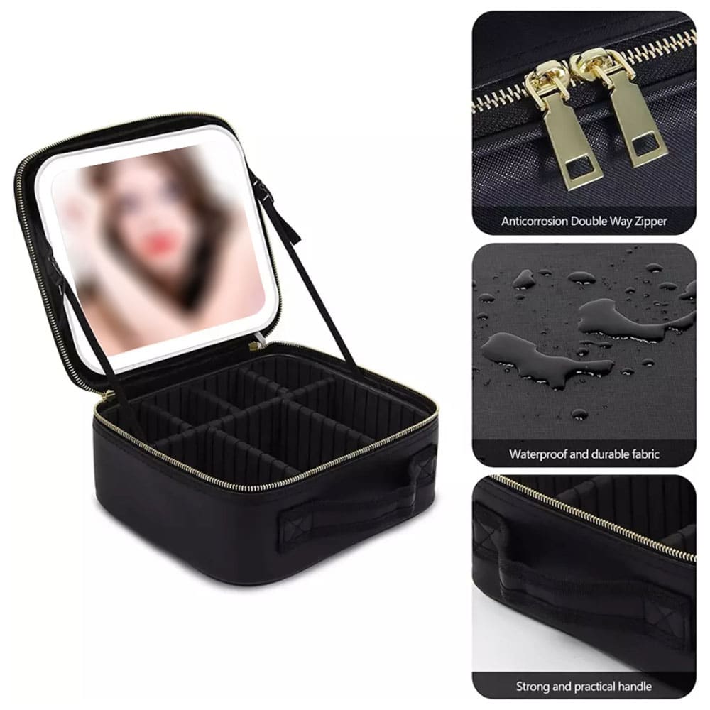 کیف لوازم آرایشی با آینه چراغدار لمسی 6 کیف لوازم آرایشی با آینه چراغدار لمسی