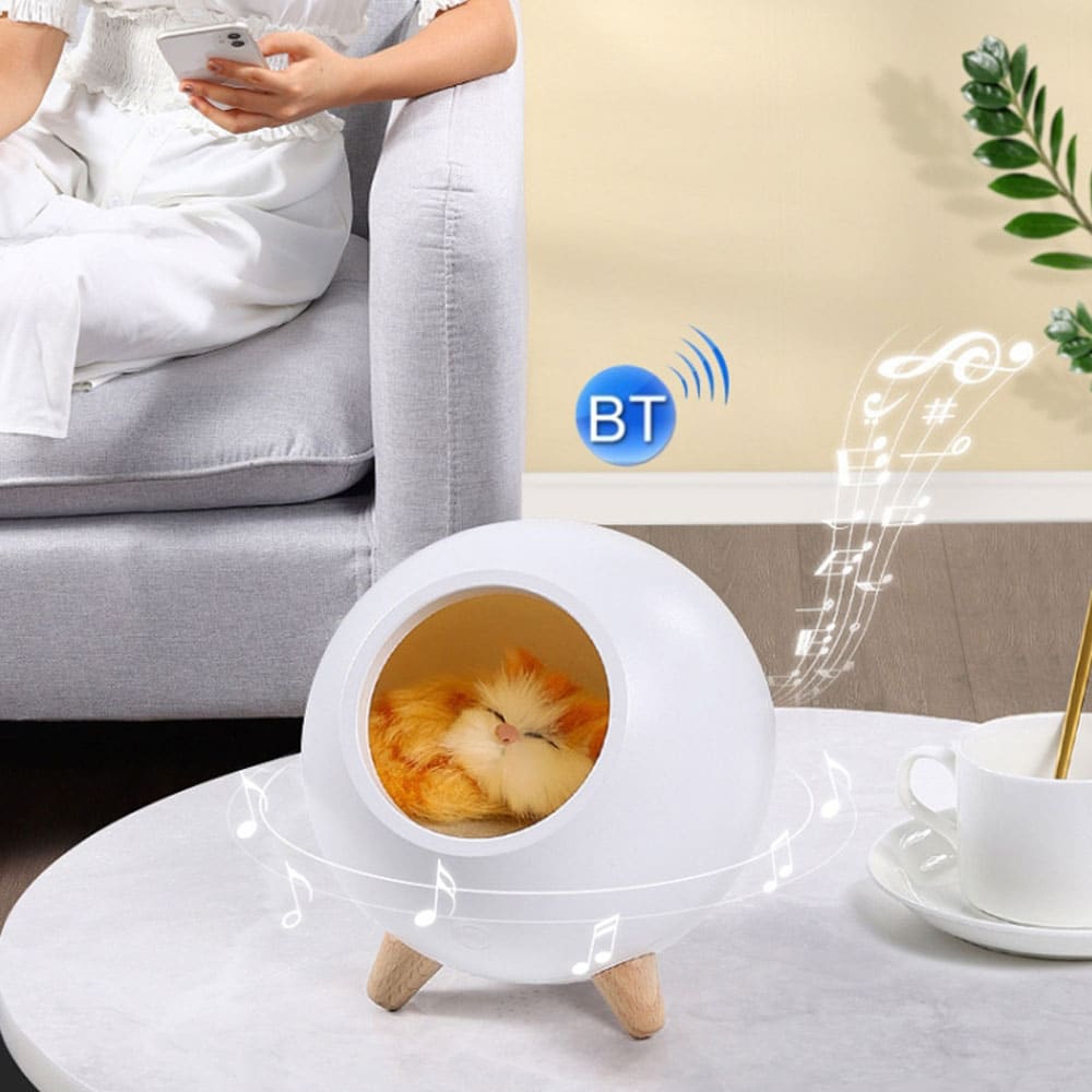 اسپیکر و چراغ خواب فانتزی طرح گربه خانگی 2 اسپیکر و چراغ خواب فانتزی طرح گربه خانگی