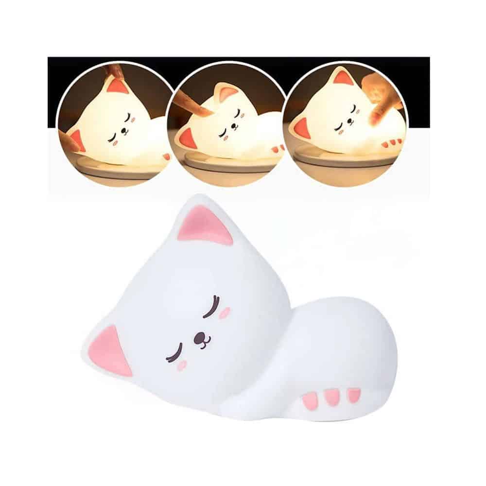 چراغ خواب سیلیکونی مدل گربه خوابیده 6 چراغ خواب سیلیکونی مدل گربه خوابیده