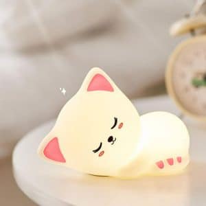 چراغ خواب سیلیکونی مدل گربه خوابیده