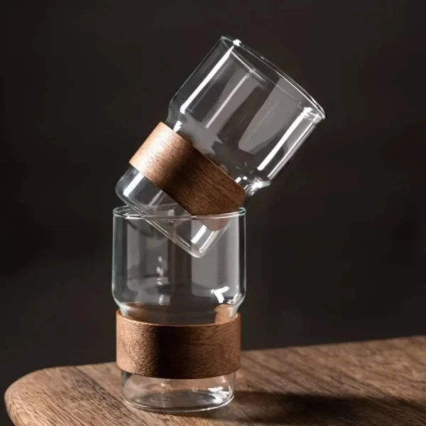 ماگ شیشه ای مدل wood