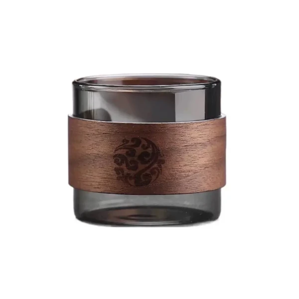 فنجان چای شیشه‌ای ژاپنی مدل Wood