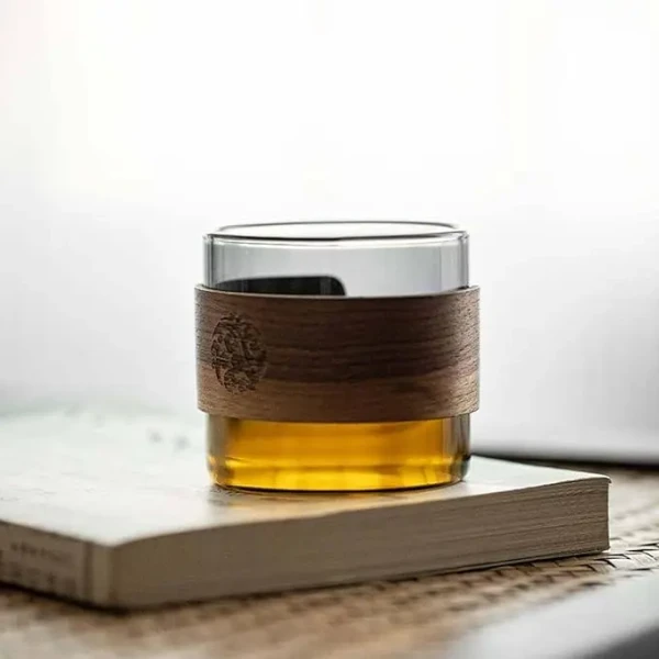 فنجان شیشه‌ای ژاپنی مدل Wood